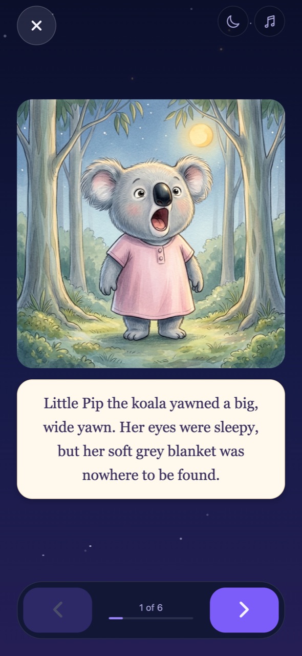 A story page open in StoryLink during a live video call, the reader's face in the corner.