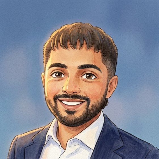 A storybook portrait of Viri, who built StoryLink.